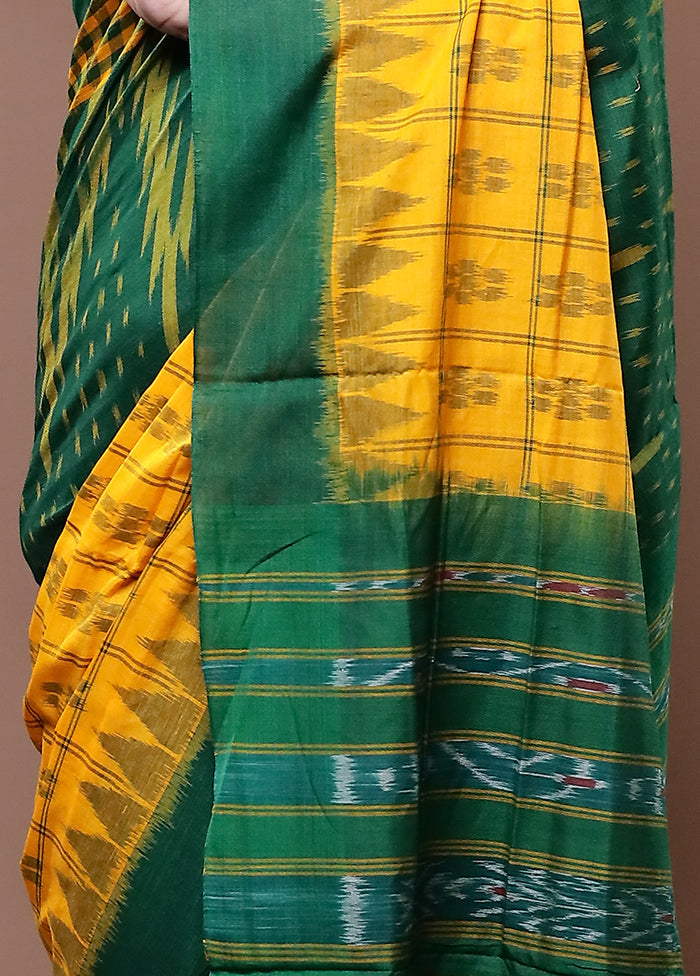 Green Pure Cotton Saree With Blouse Piece - Indian Silk House Agencies