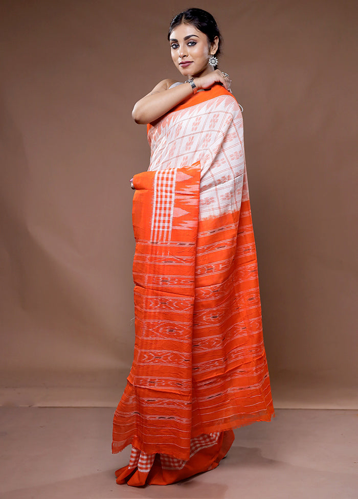 Orange Pure Cotton Saree With Blouse Piece - Indian Silk House Agencies