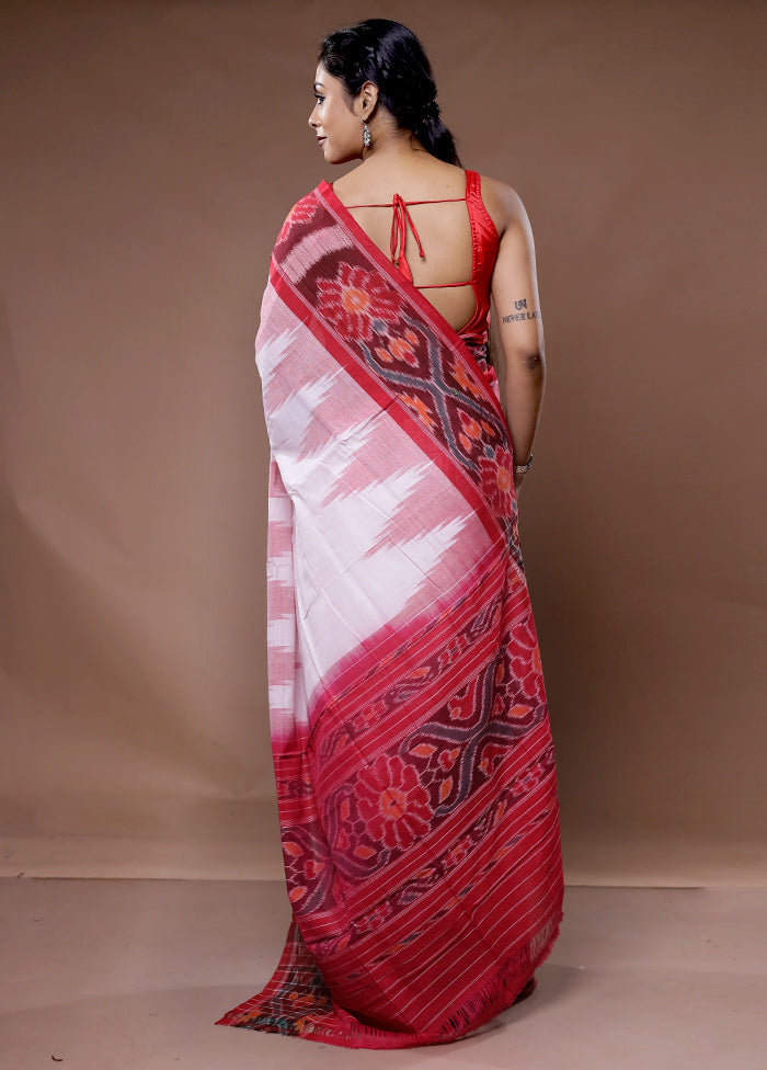 White Cotton Saree With Blouse Piece - Indian Silk House Agencies