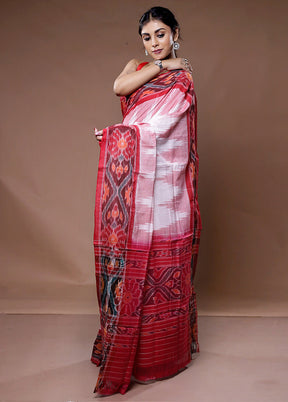 White Cotton Saree With Blouse Piece - Indian Silk House Agencies