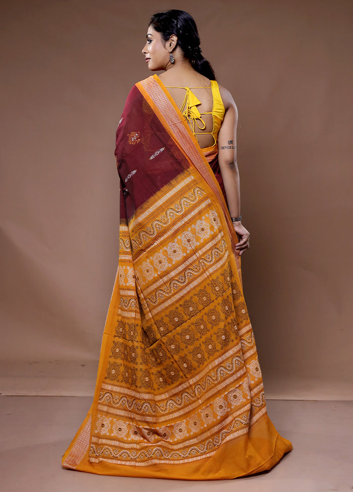 Maroon Pure Cotton Saree With Blouse Piece - Indian Silk House Agencies