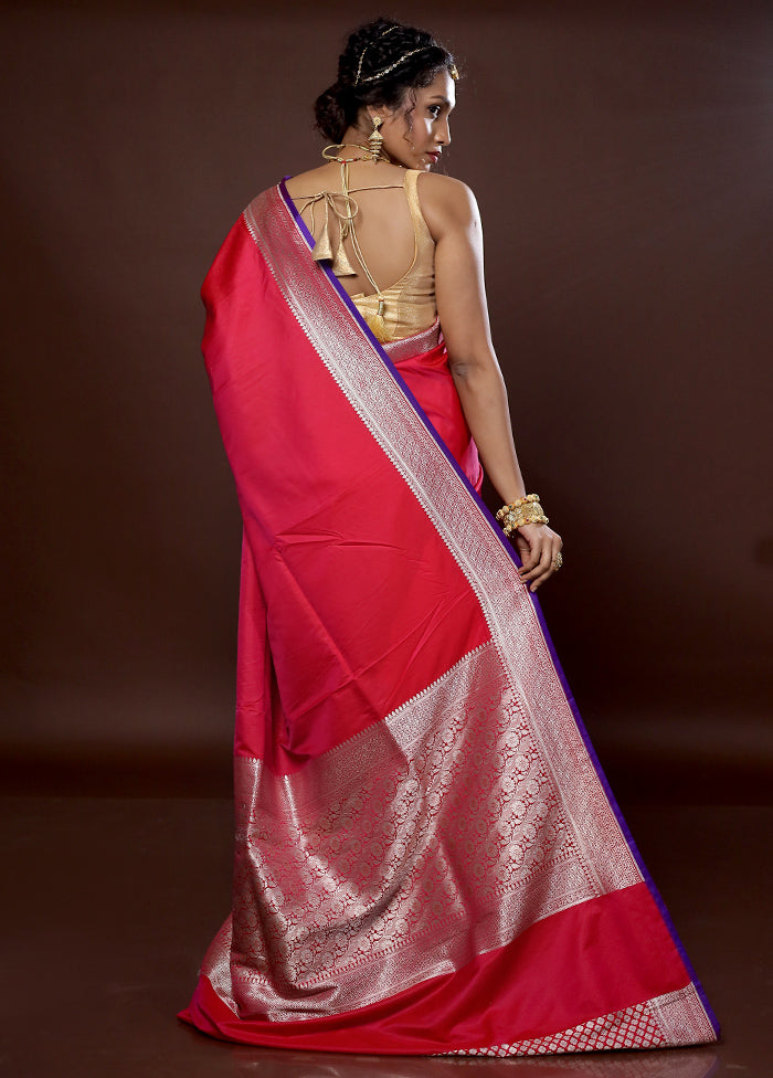 Red Uppada Silk Saree With Blouse Piece - Indian Silk House Agencies