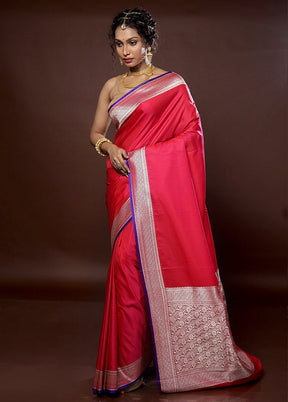 Red Uppada Silk Saree With Blouse Piece - Indian Silk House Agencies