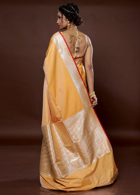 Yellow Uppada Silk Saree With Blouse Piece - Indian Silk House Agencies