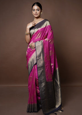 Pink Dupion Silk Saree With Blouse Piece