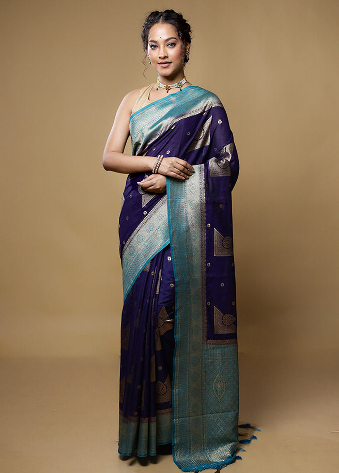 Black Dupion Silk Saree With Blouse Piece