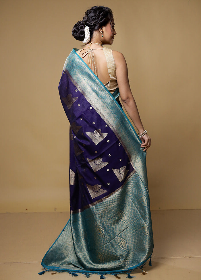 Black Dupion Silk Saree With Blouse Piece