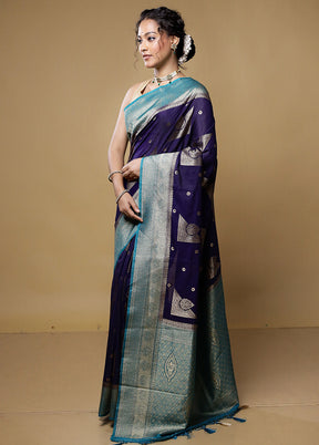 Black Dupion Silk Saree With Blouse Piece