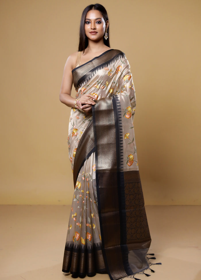 Gold Tissue Silk Saree With Blouse Piece