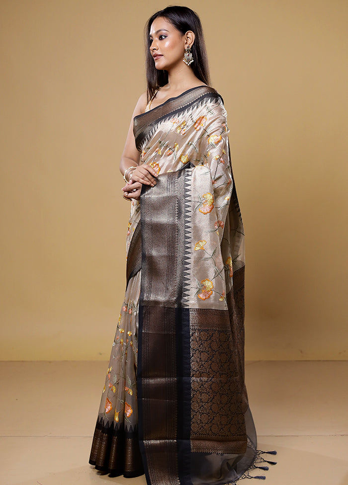 Gold Tissue Silk Saree With Blouse Piece