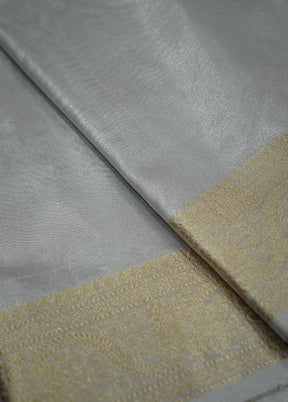 Grey Tissue Silk Saree With Blouse Piece - Indian Silk House Agencies