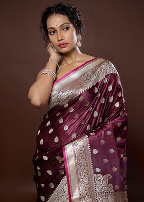 Pink Uppada Silk Saree With Blouse Piece - Indian Silk House Agencies