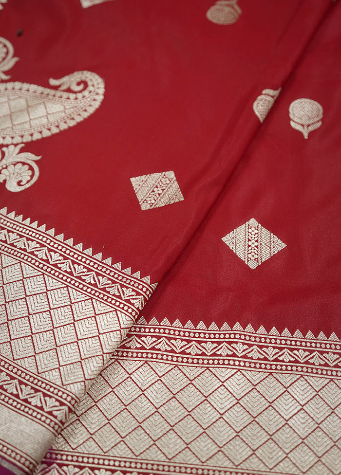 Red Uppada Silk Saree With Blouse Piece - Indian Silk House Agencies