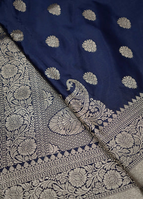 Blue Uppada Silk Saree With Blouse Piece - Indian Silk House Agencies