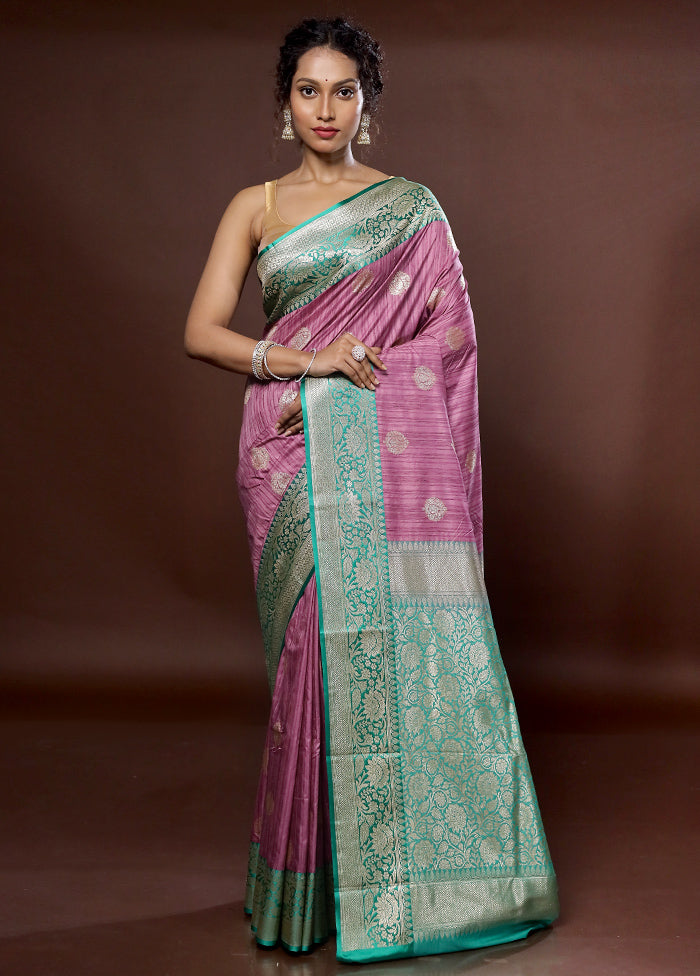 Pink Uppada Silk Saree With Blouse Piece - Indian Silk House Agencies