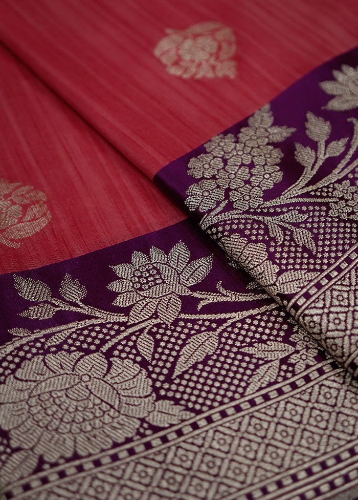 Pink Uppada Silk Saree With Blouse Piece - Indian Silk House Agencies