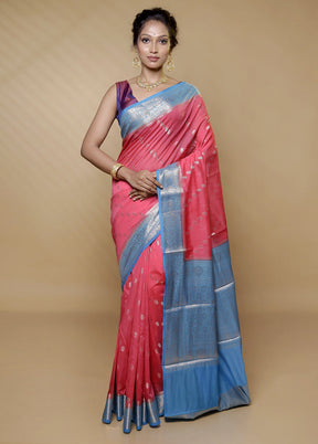 Pink Georgette Saree With Blouse Piece - Indian Silk House Agencies