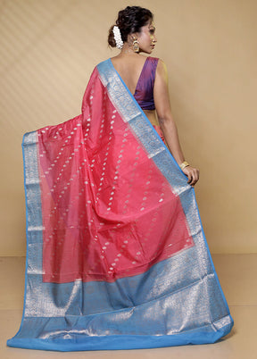 Pink Georgette Saree With Blouse Piece