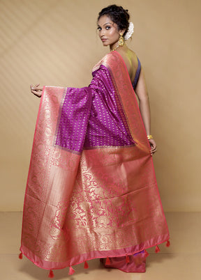 Purple Georgette Saree With Blouse Piece