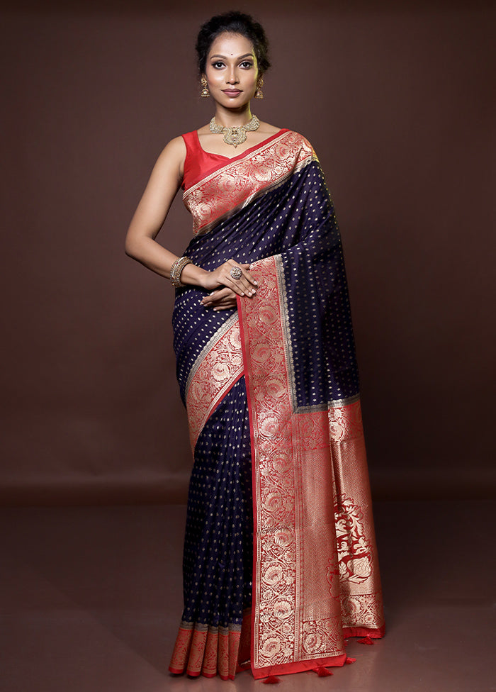 Blue Georgette Saree With Blouse Piece