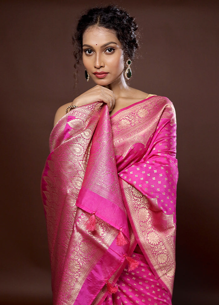 Pink Georgette Saree With Blouse Piece - Indian Silk House Agencies