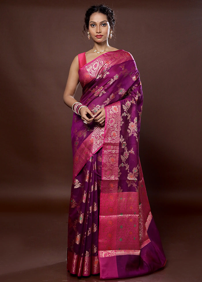 Pink Dupion Silk Saree With Blouse Piece - Indian Silk House Agencies