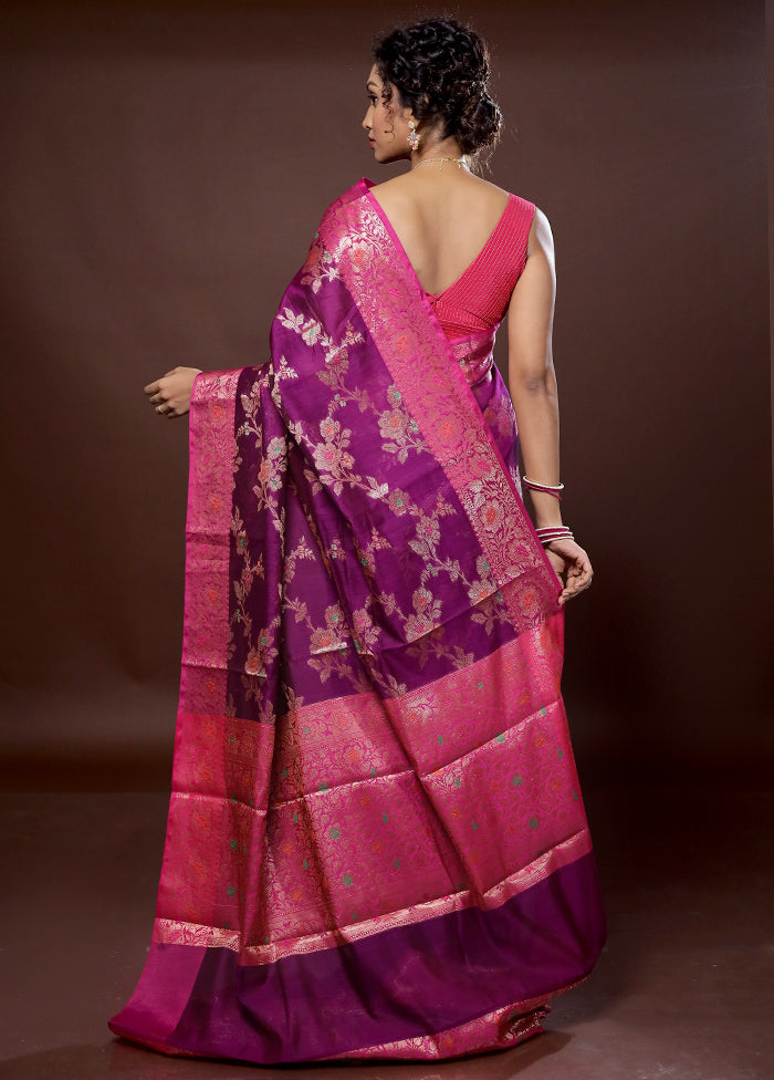 Pink Dupion Silk Saree With Blouse Piece - Indian Silk House Agencies