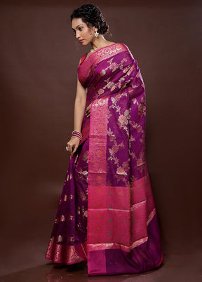 Pink Dupion Silk Saree With Blouse Piece - Indian Silk House Agencies