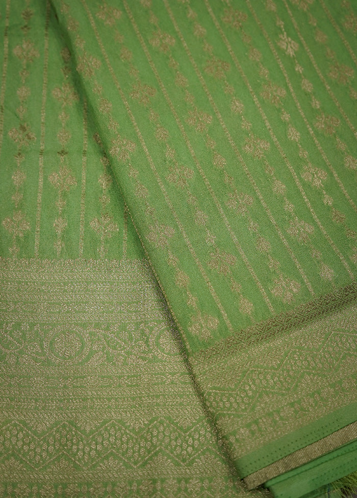 Green Georgette Saree With Blouse Piece - Indian Silk House Agencies