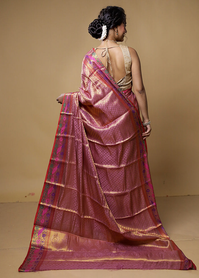 Purple Dupion Silk Saree With Blouse Piece