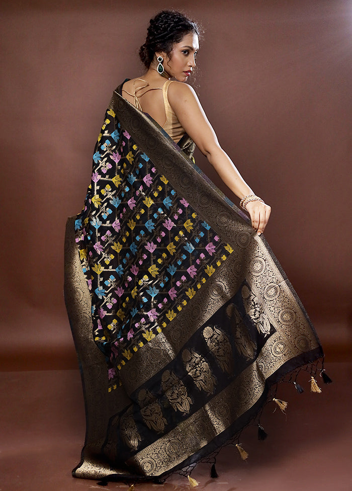 Black Organza Saree With Blouse Piece - Indian Silk House Agencies