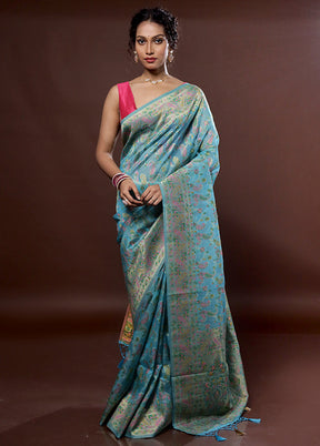 Green Organza Saree With Blouse Piece - Indian Silk House Agencies