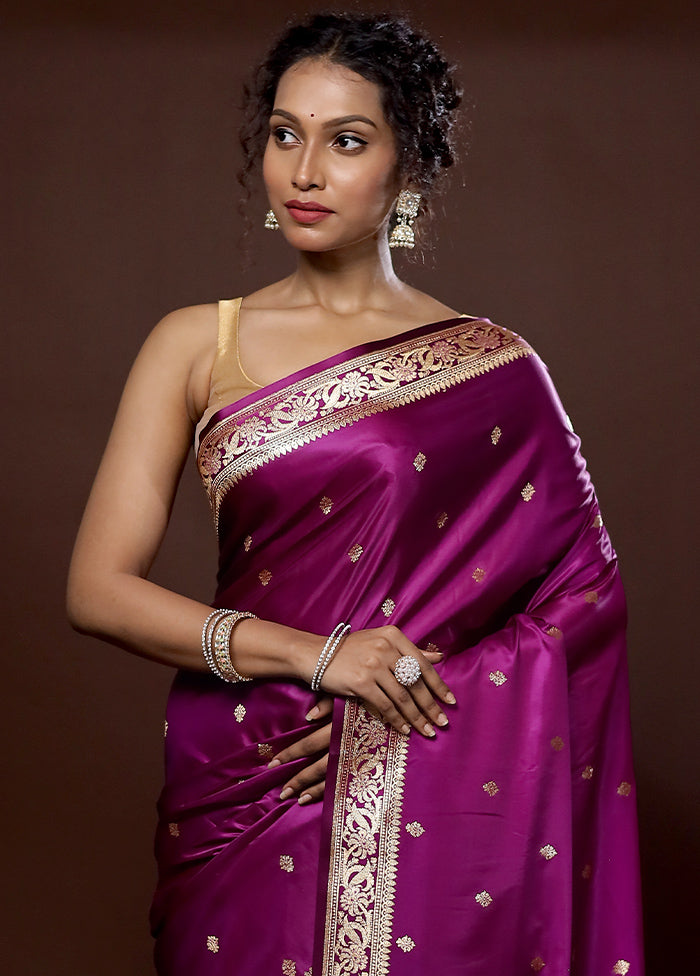 Pink Banarasi Silk Saree With Blouse Piece - Indian Silk House Agencies