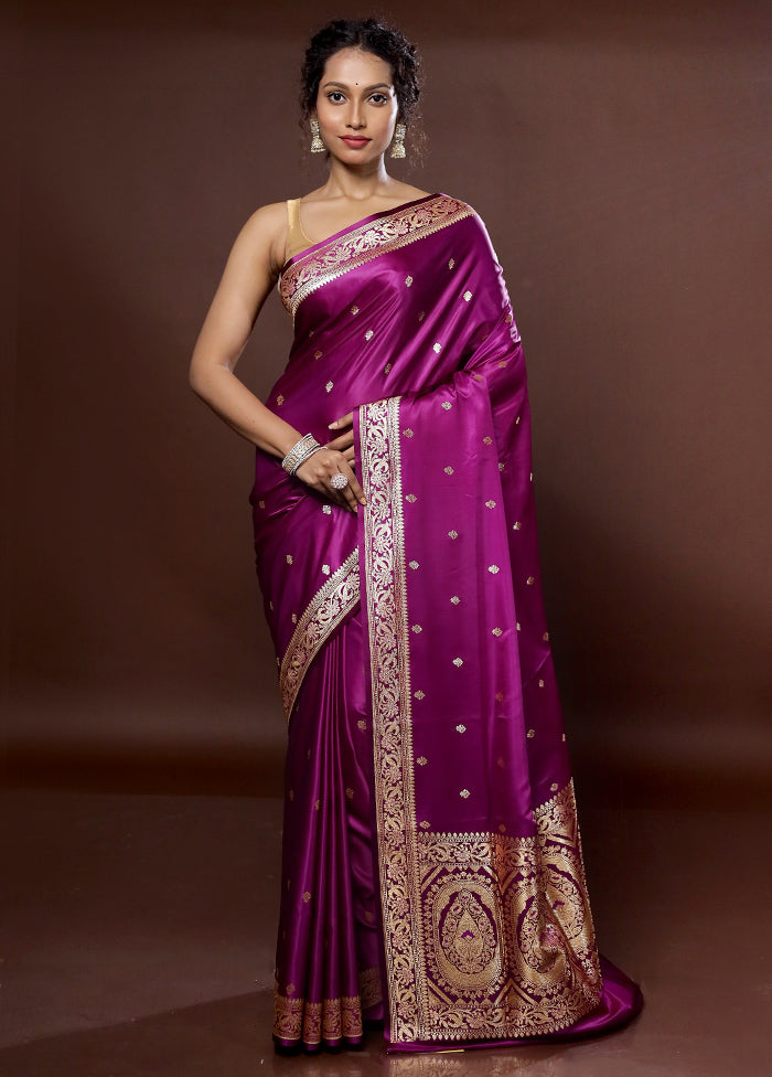 Pink Banarasi Silk Saree With Blouse Piece - Indian Silk House Agencies