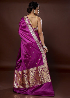 Pink Banarasi Silk Saree With Blouse Piece - Indian Silk House Agencies