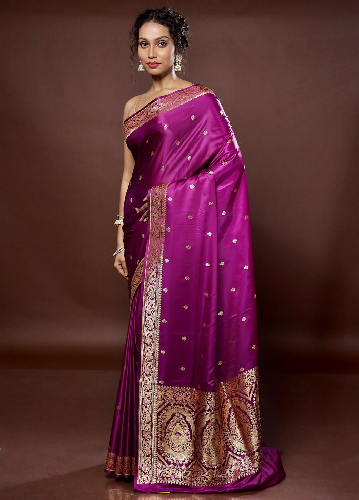 Pink Banarasi Silk Saree With Blouse Piece - Indian Silk House Agencies