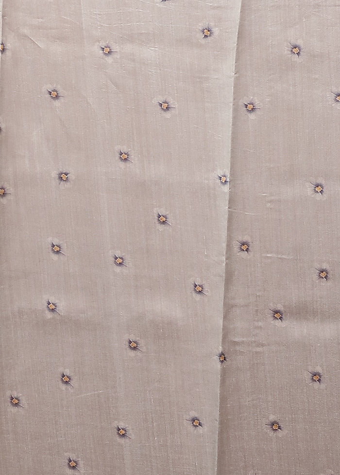 Grey Handloom Pure Organza Saree With Blouse Piece