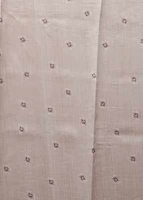 Grey Handloom Pure Organza Saree With Blouse Piece