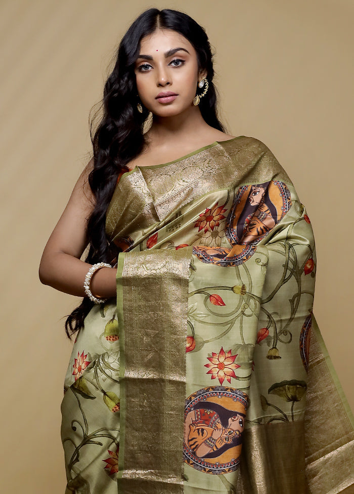 Green Kanjivaram Pure Silk Saree With Blouse Piece - Indian Silk House Agencies