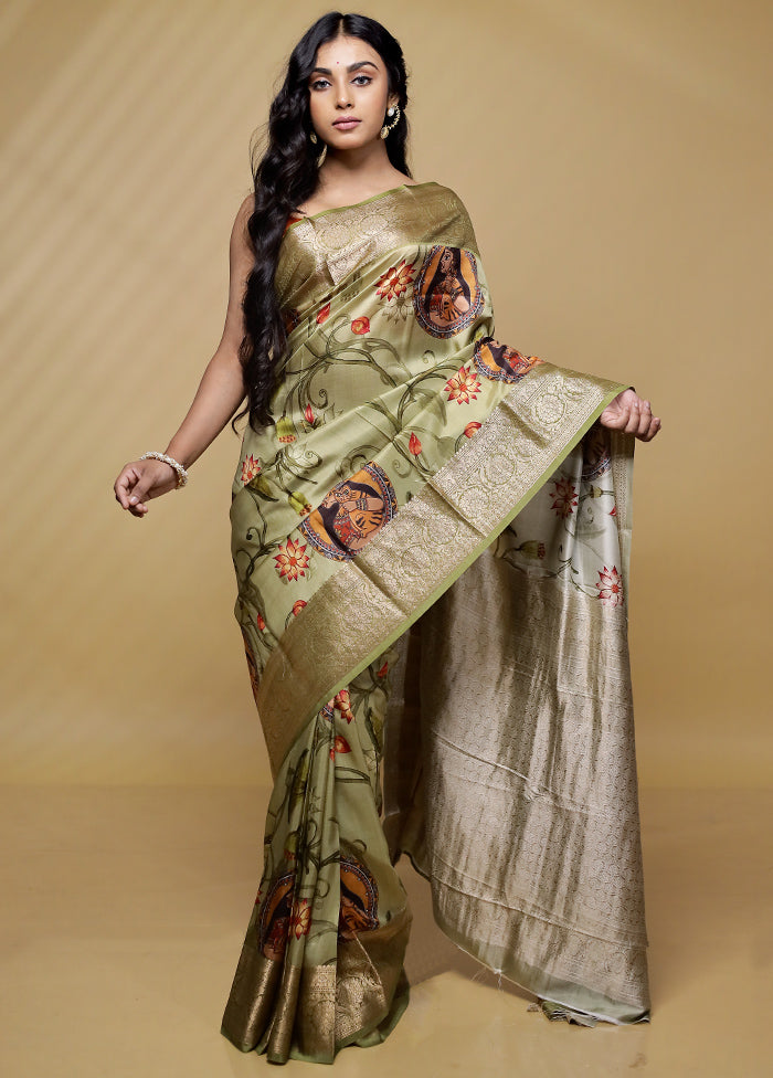 Green Kanjivaram Pure Silk Saree With Blouse Piece - Indian Silk House Agencies