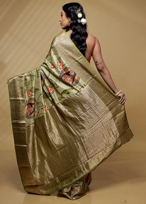 Green Kanjivaram Pure Silk Saree With Blouse Piece - Indian Silk House Agencies