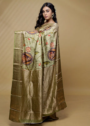 Green Kanjivaram Pure Silk Saree With Blouse Piece - Indian Silk House Agencies