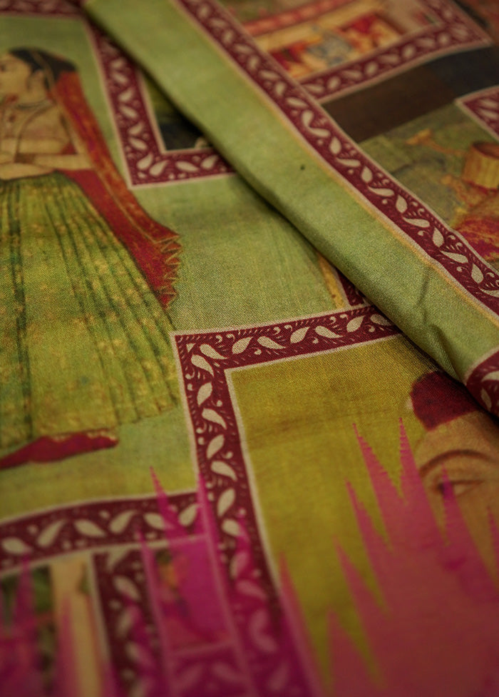 Green Kanjivaram Pure Silk Saree Without Blouse Piece - Indian Silk House Agencies