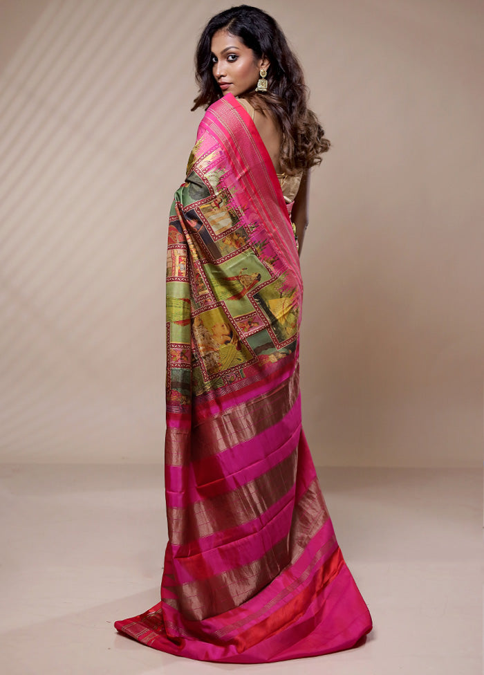 Green Kanjivaram Pure Silk Saree Without Blouse Piece - Indian Silk House Agencies