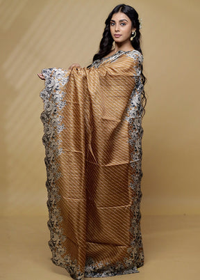 Brown Tussar Silk Saree With Blouse Piece - Indian Silk House Agencies