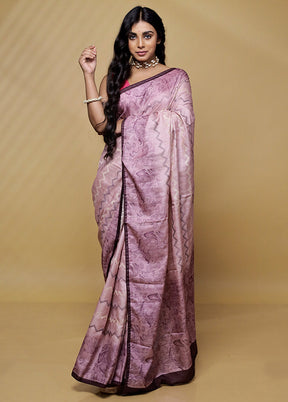 Pink Tussar Silk Saree With Blouse Piece - Indian Silk House Agencies