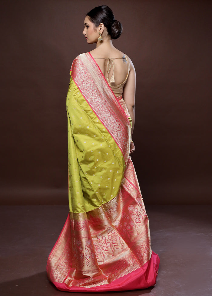 Green Katan Pure Silk Saree With Blouse Piece - Indian Silk House Agencies