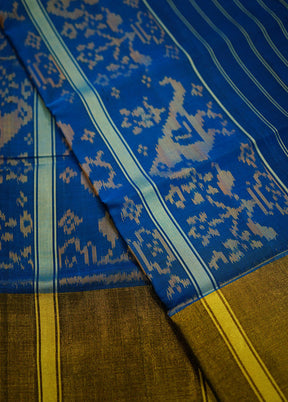 Blue Pochampally Pure Silk Saree With Blouse Piece - Indian Silk House Agencies