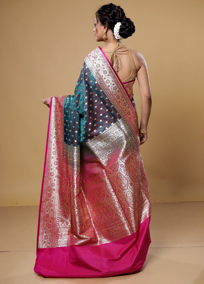 Green Tanchoi Silk Saree With Blouse Piece