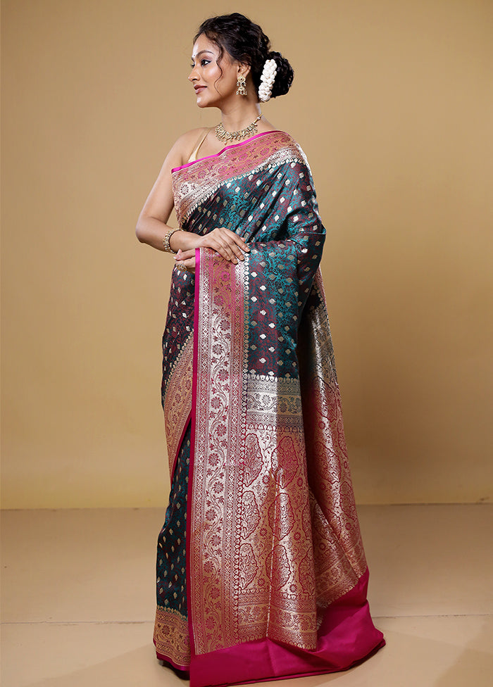 Green Tanchoi Silk Saree With Blouse Piece